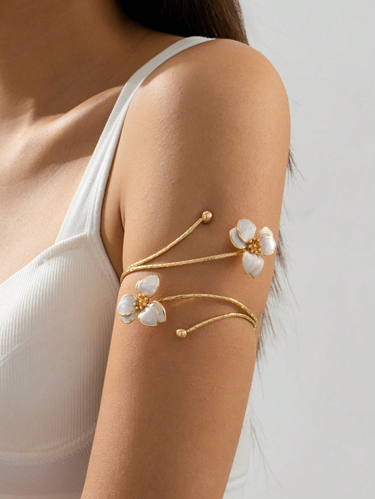 Drop Flower-Shaped Arm Cuff For Women