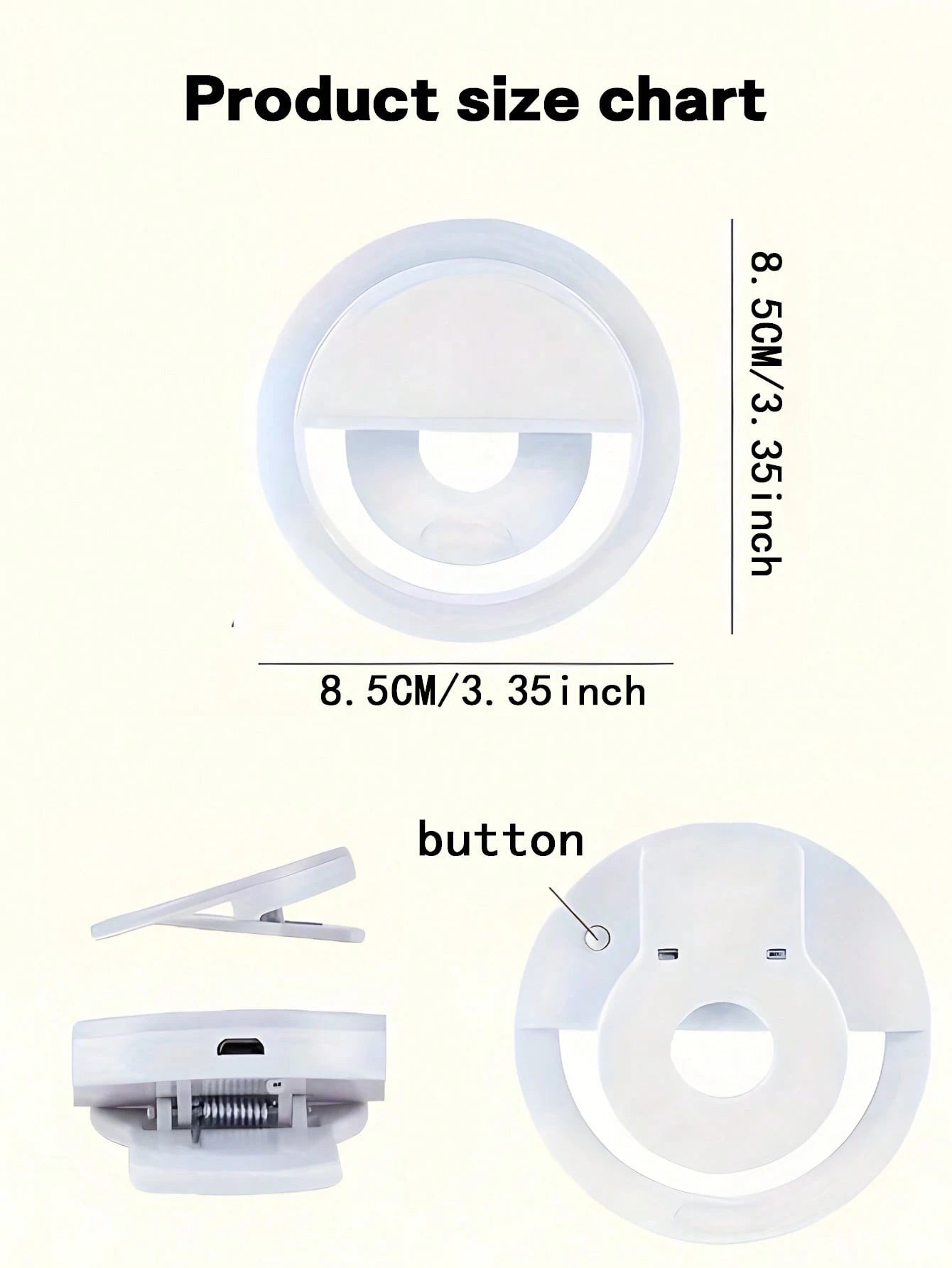 LED rechargeable par USB pour selfie