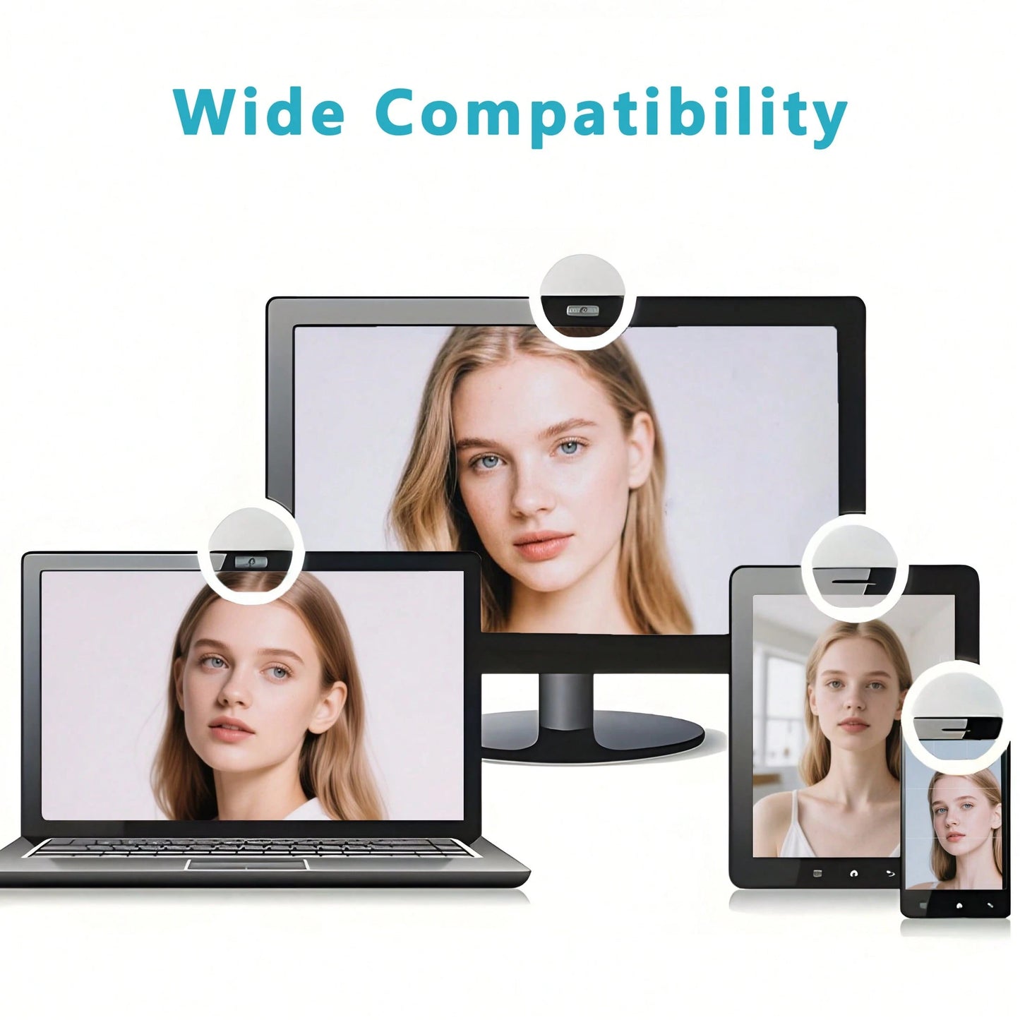 LED rechargeable par USB pour selfie